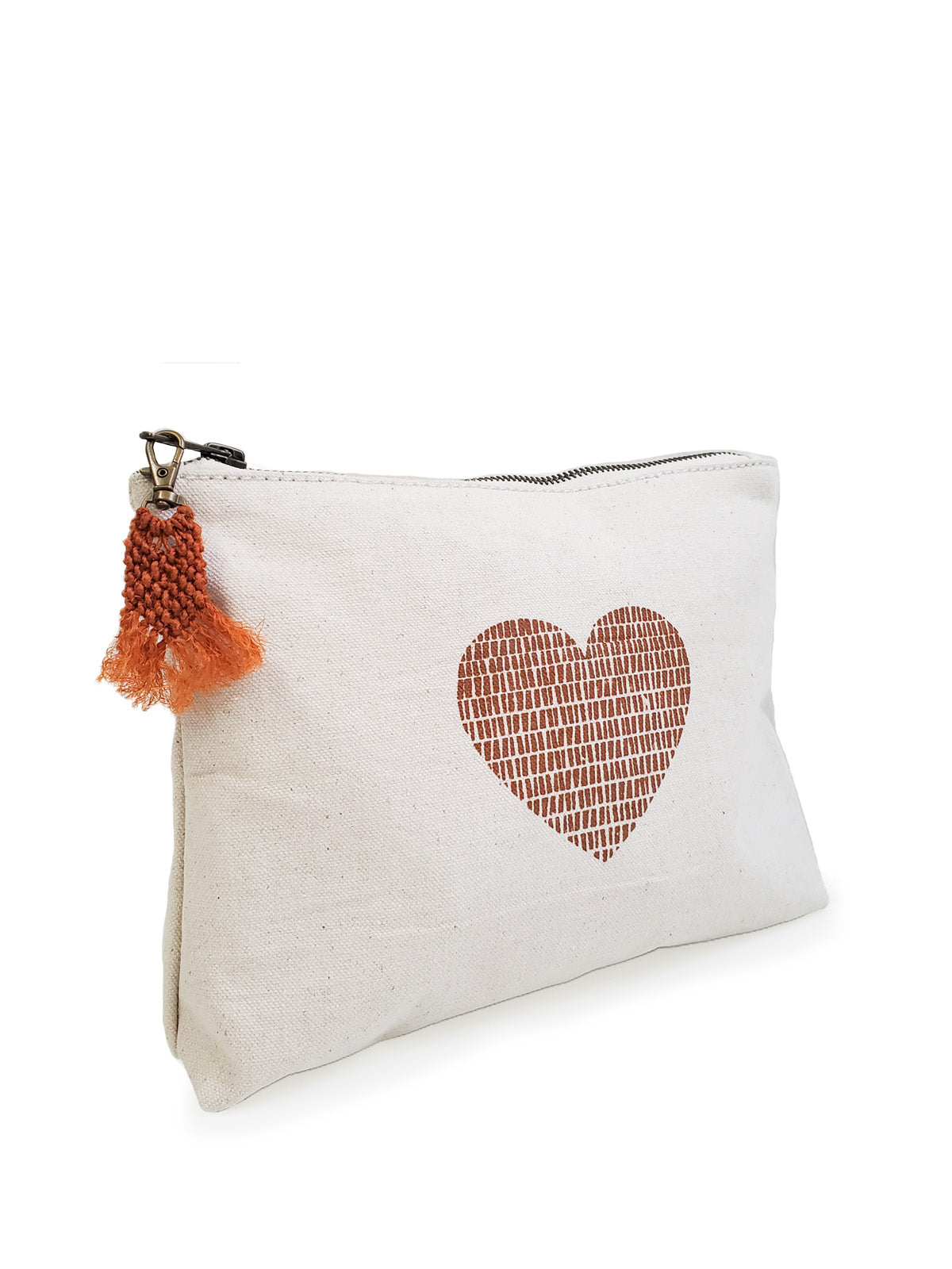 Hand Screen Printed Cotton Canvas Pouch | Love
