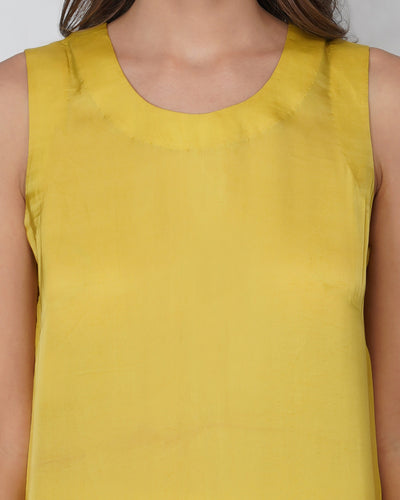 Vegan Silk Slip Dress | Yellow