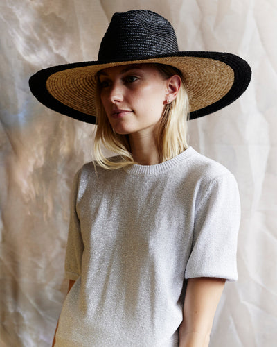 Two-tone Viv, Straw Sunhat | Natural and Black
