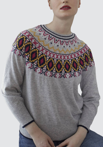 Easy Cashmere Sweatshirt | Bright Fairisle