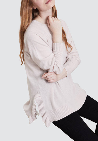 Ruffle Side Cashmere Sweater | Ballet