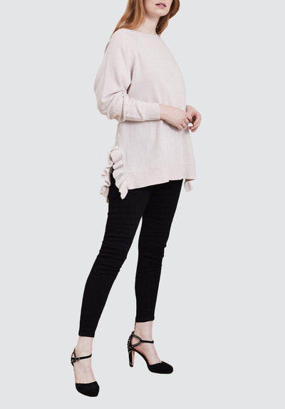 Ruffle Side Cashmere Sweater | Ballet