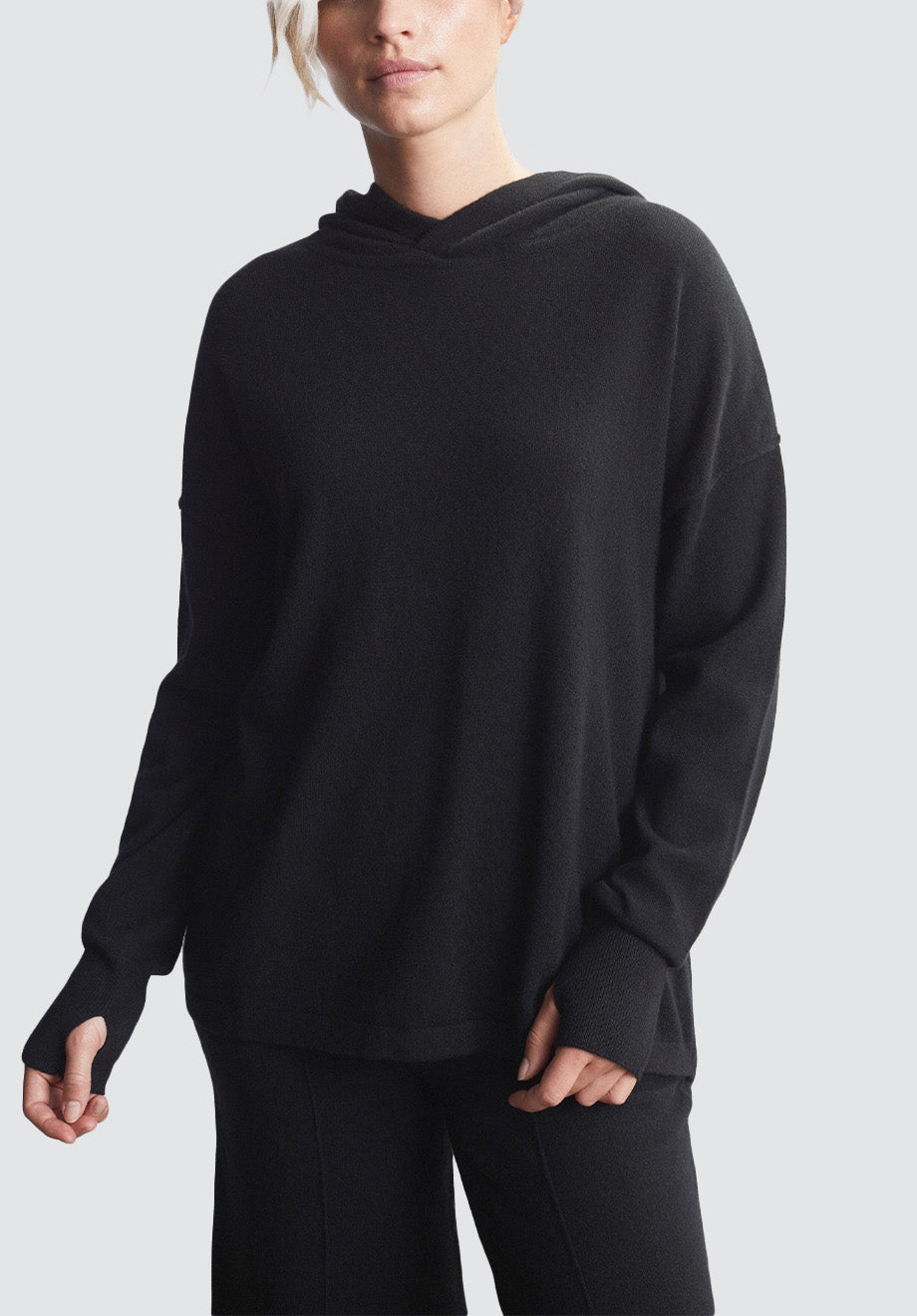Hooded Cashmere Poncho | Black