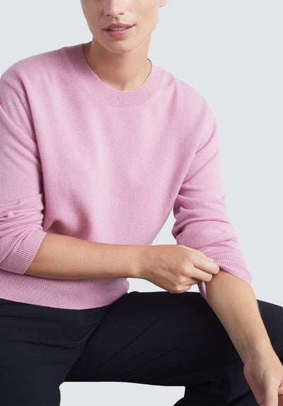Cashmere Crew Neck Sweater | Cameo Pink