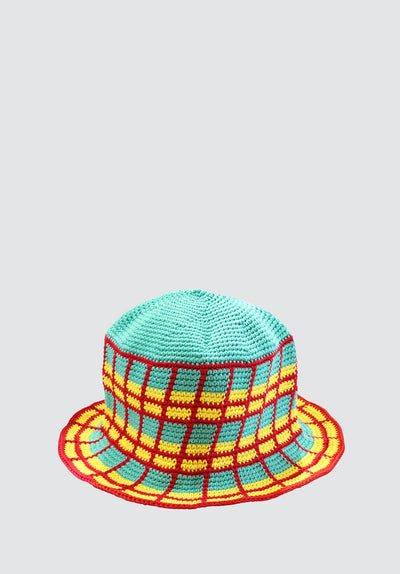 Poolside Plaid Crochet Hat