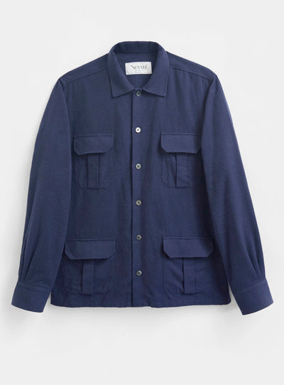 Recycled Italian | Navy Flannel Over-Shirt