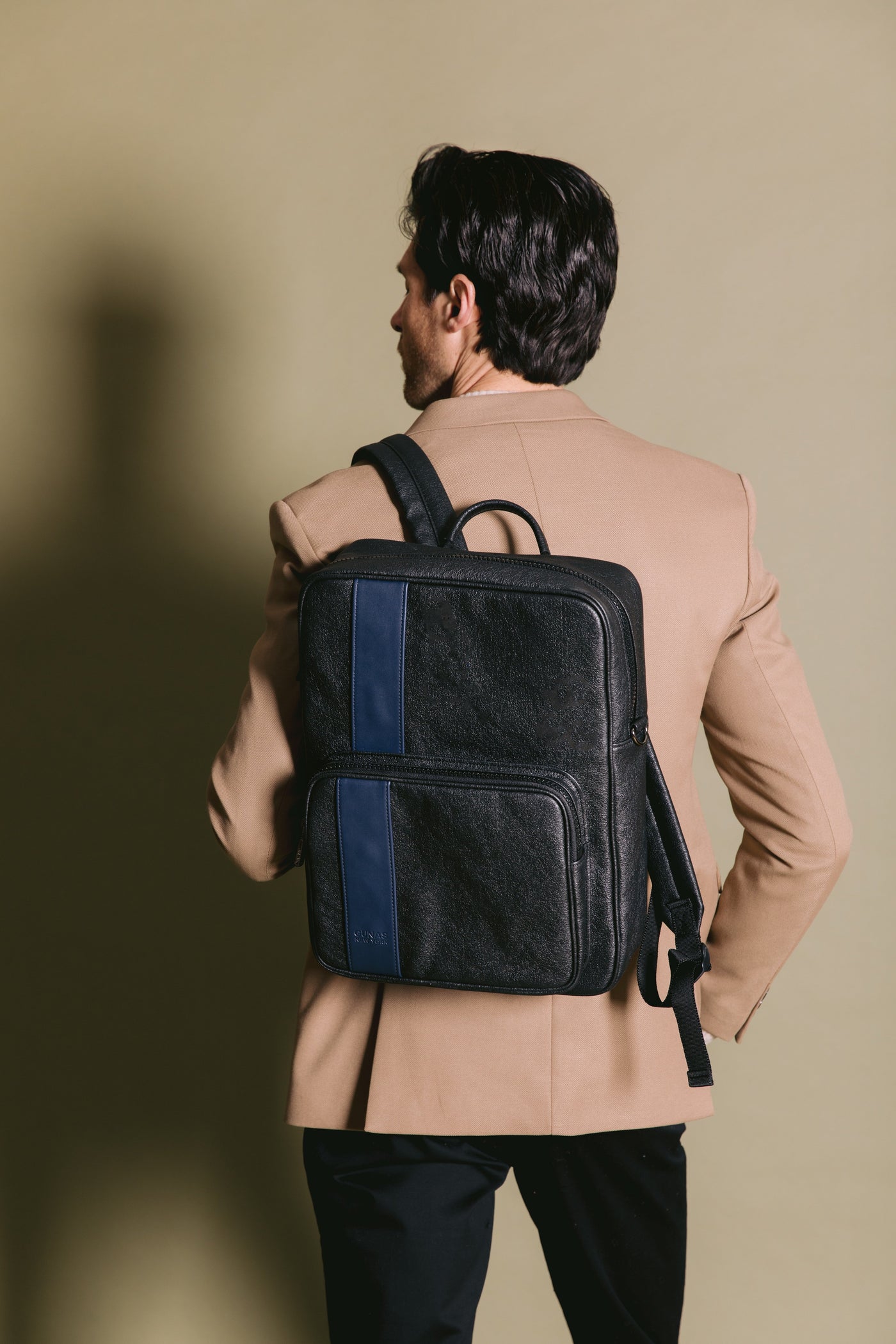 Jared | Blue Vegan Leather Men's Backpack