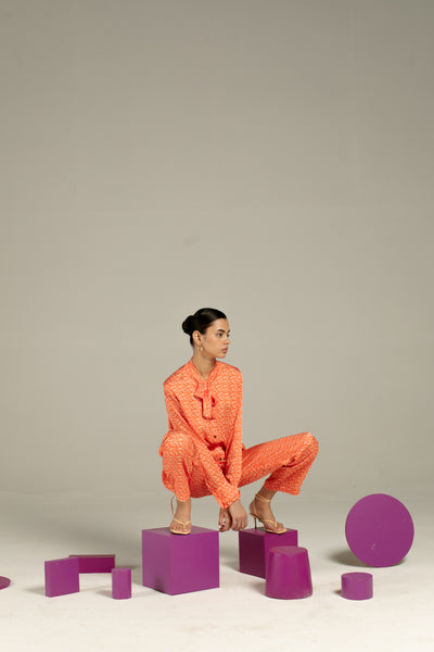 Ella Knot Shirt With Trousers Co-Ord