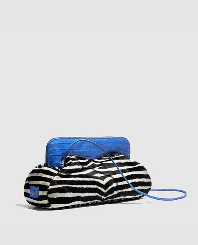 Constanza Maxi Clutch | Zebra Blue
