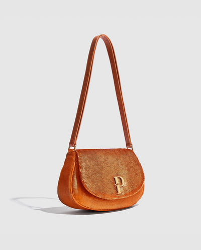 Paula Hobo Bag | Orange Sequins