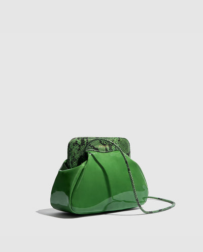 Constanza Clutch | Green Patent Leather