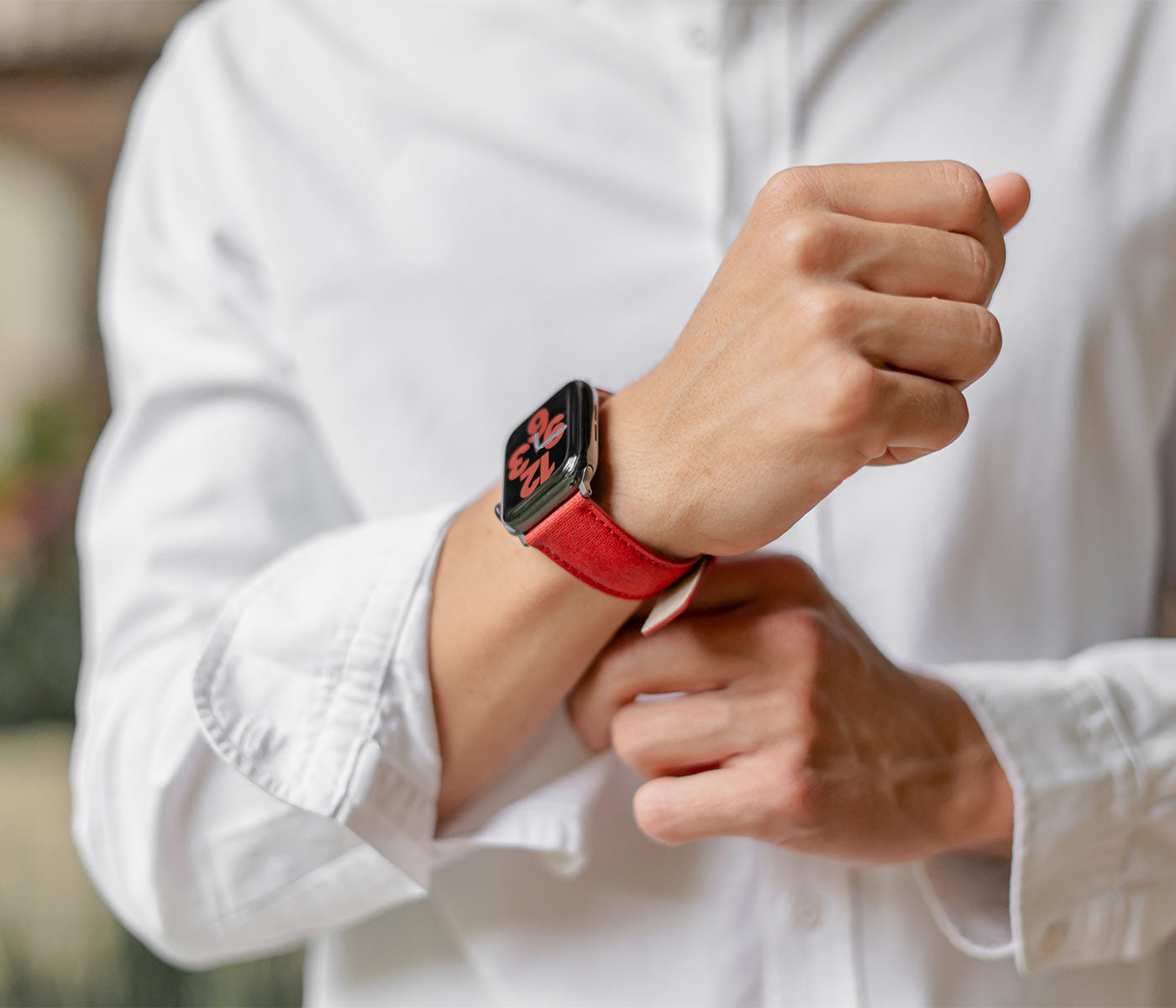 REcycled Red Apple Watch Band