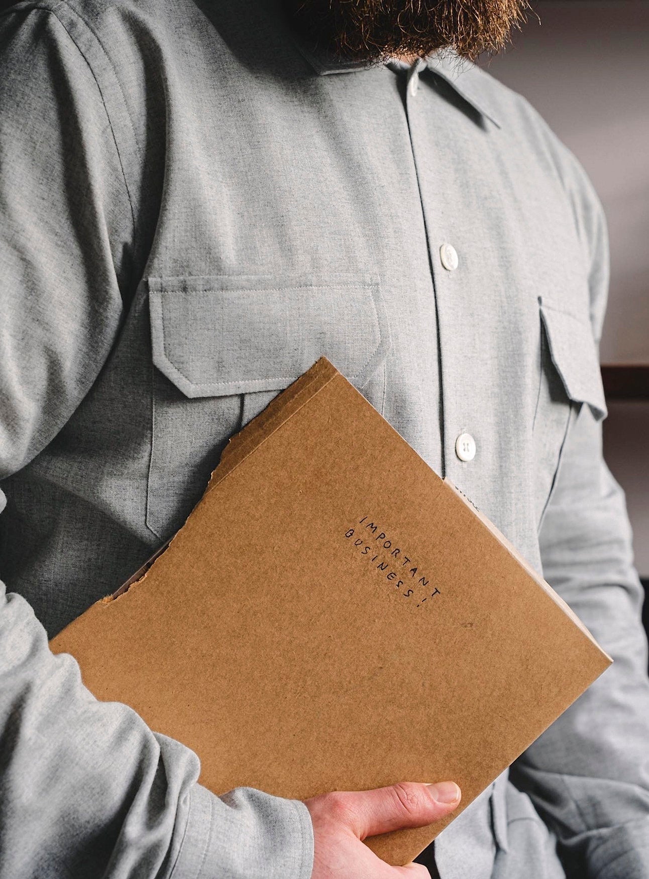 Recycled Italian | Light Grey Flannel Over-Shirt