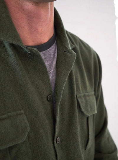 Recycled Italian | Neem Green Flannel Over-Shirt
