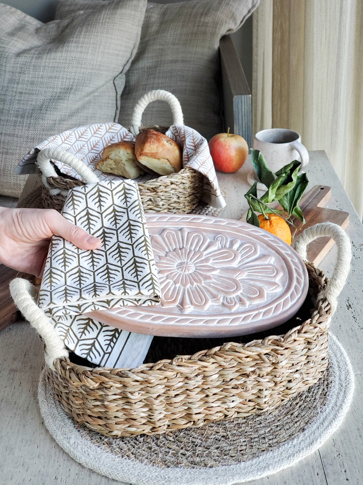 Bread Warmer & Basket | Flower