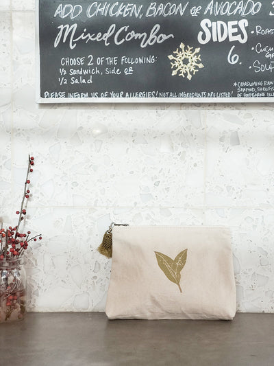 Hand Screen Printed Cotton Canvas Pouch | Nature