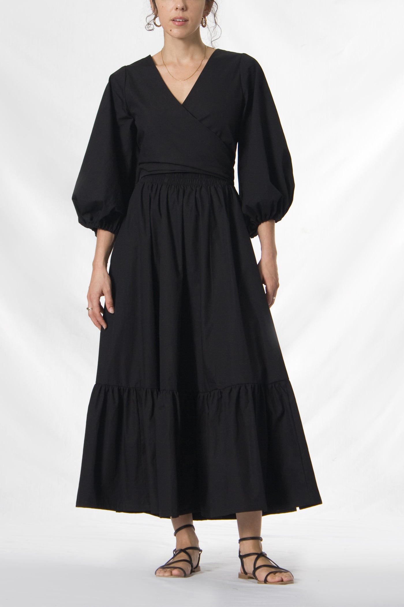 Multi Wrap Dress | Cotton Black