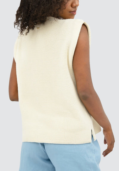 Napoli NAP - High-Neck Knitted Top | Porcelain