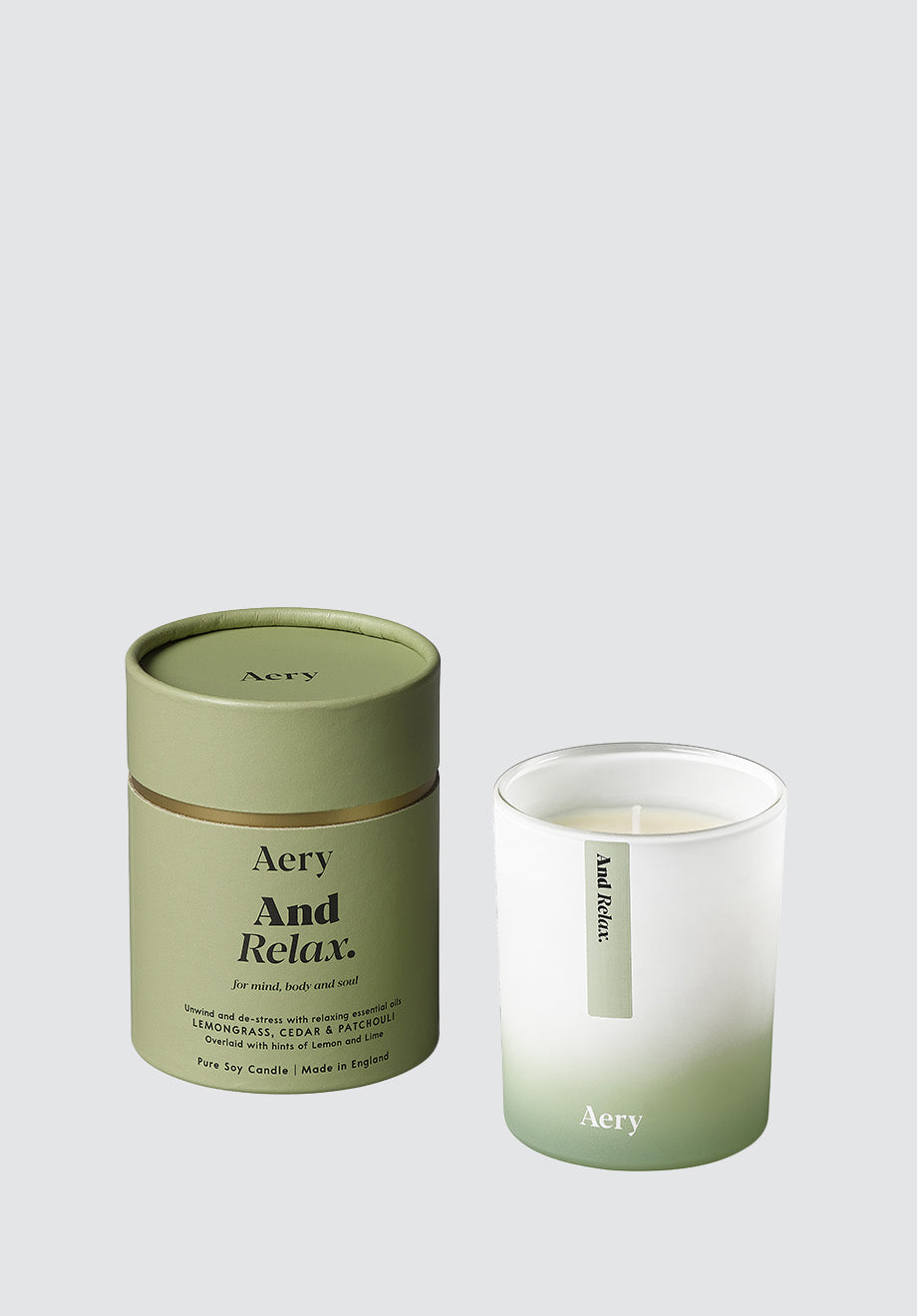 And Relax Scented Candle | Lemongrass Cedar & Patchouli
