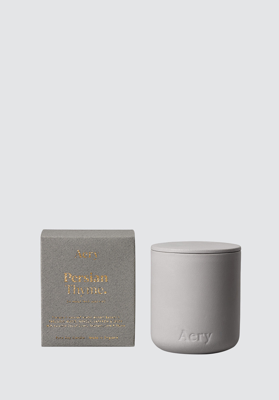 Persian Thyme Scented Candle | Light Grey Clay