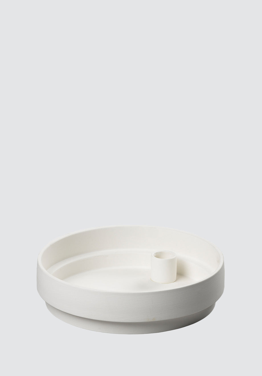 Orbital Step White Candle Holder in Matte Clay | Large