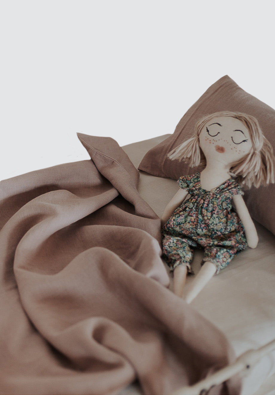 100% Linen Crib Set (Duvet and Pillowslip) | Nude