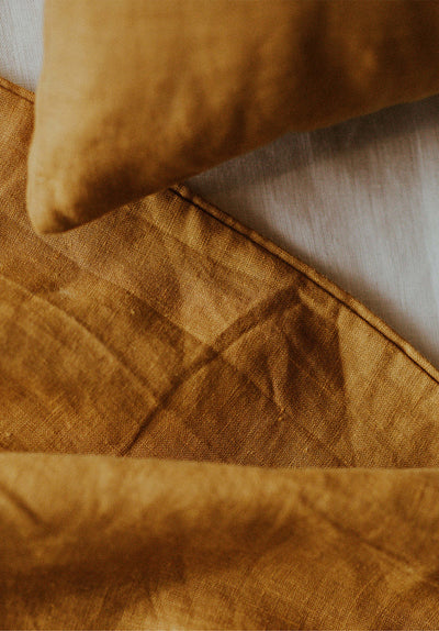 100% Linen Crib Set (Duvet and Pillowslip) | Saffron
