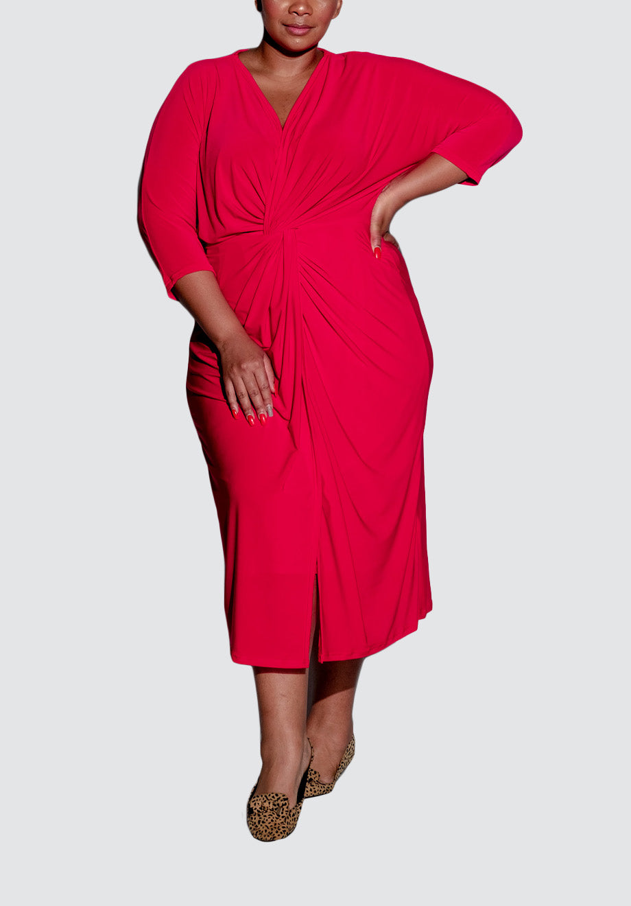 Midi Twist Dress | Red