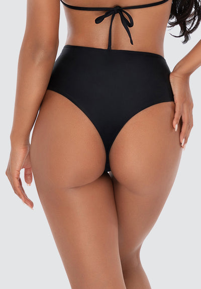 Freda High Panelled Bikini Bottoms | Onyx