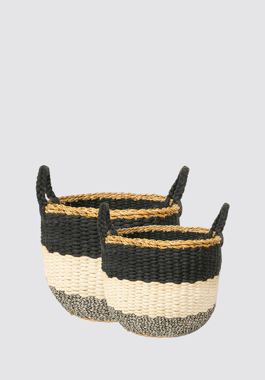 Ula Stripe Basket | Black