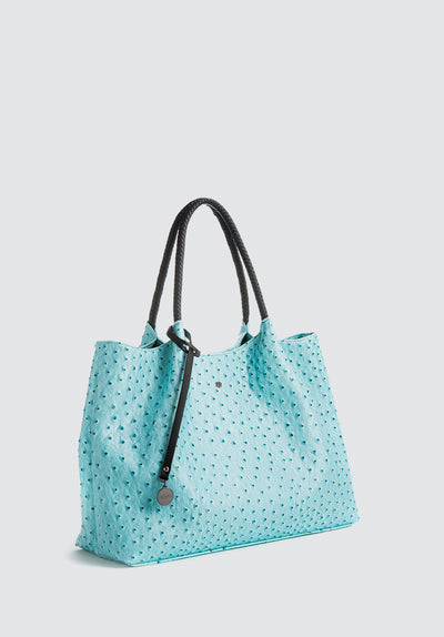 Naomi | Light Blue Vegan Leather Tote Bag