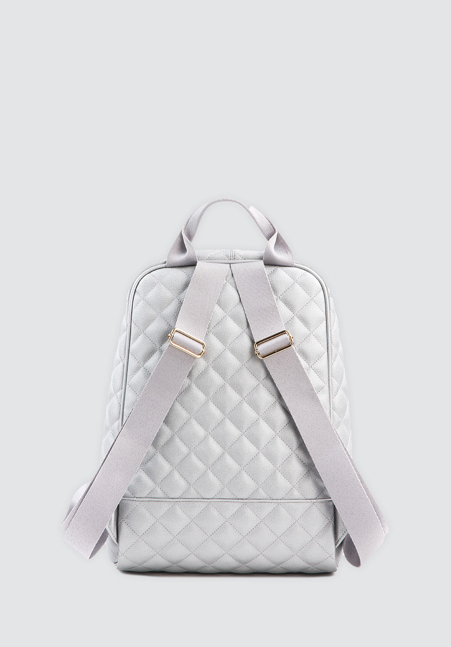 Cougar | Silver Vegan Quilted Backpack