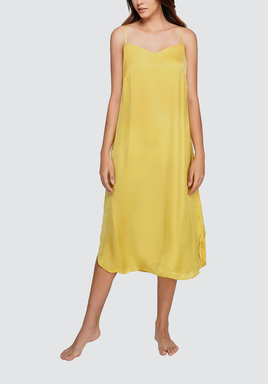 Haldi Yellow Organic Cupro Slip Dress