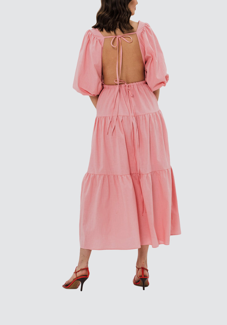 Lauren Linen Dress | Pastel Pink