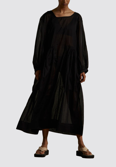 The 'Seisoen' Dress in Cotton | Noir