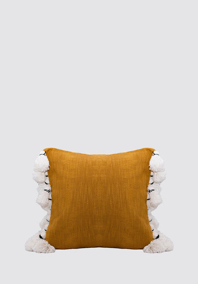 Dahlia Pure Cotton Mustard Cushion Cover