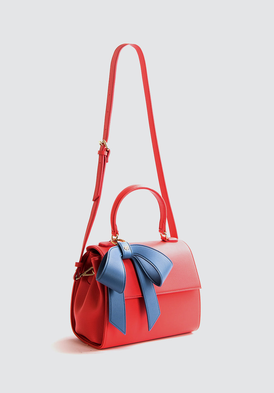 Cottontail | Coral & Blue Vegan Leather Bag
