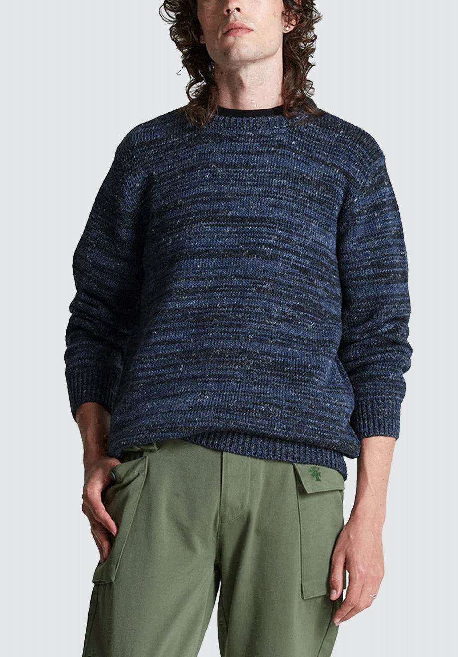 1Kg Wool, Linen & Mohair Sweater | Black Beauty & Navy Blazer