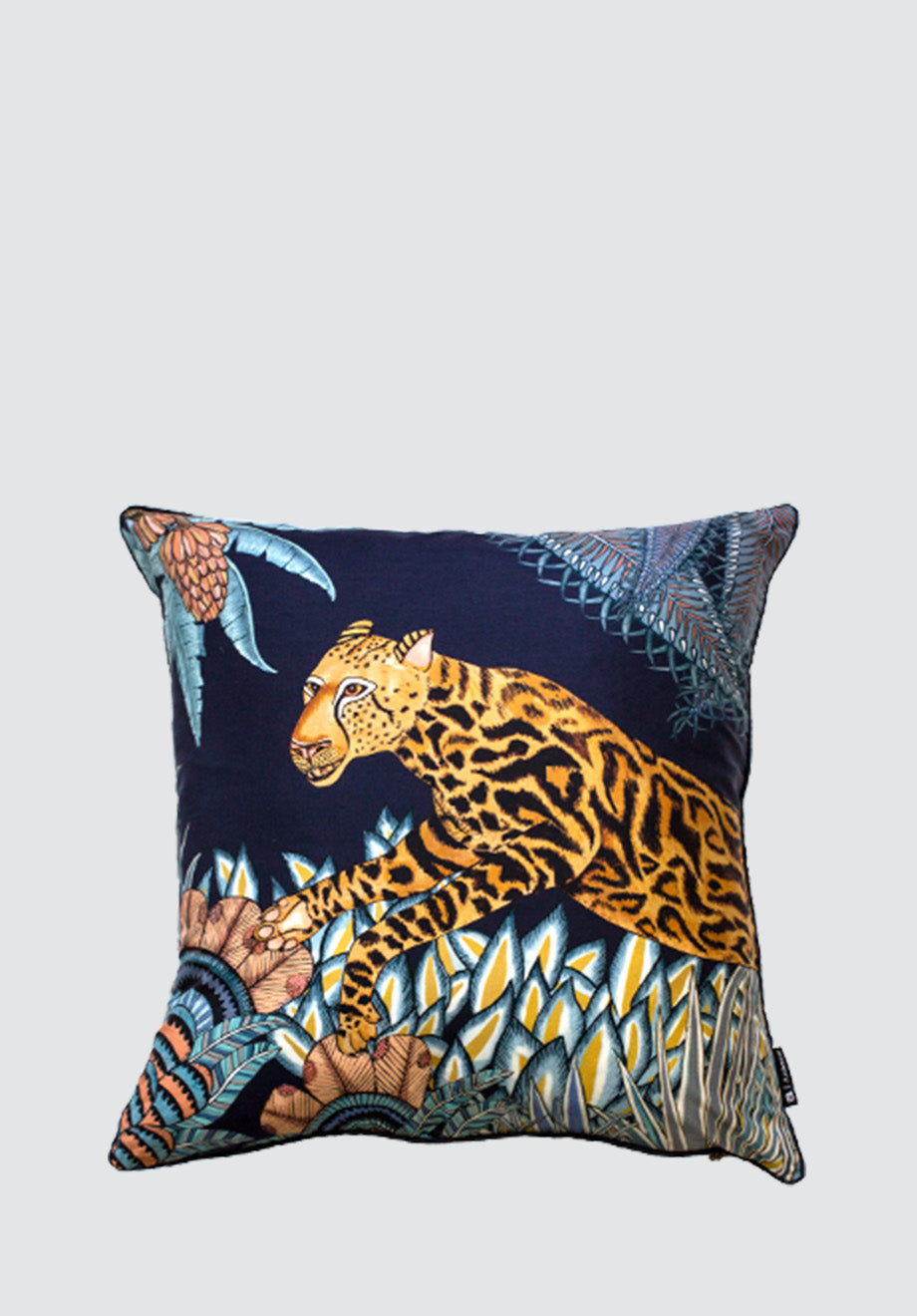 Cheetah Kings Forest | Tanzanite Silk Cushion Cover