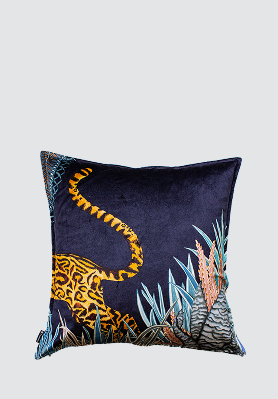 Cheetah Kings Forest | Tanzanite Velvet Cushion Cover