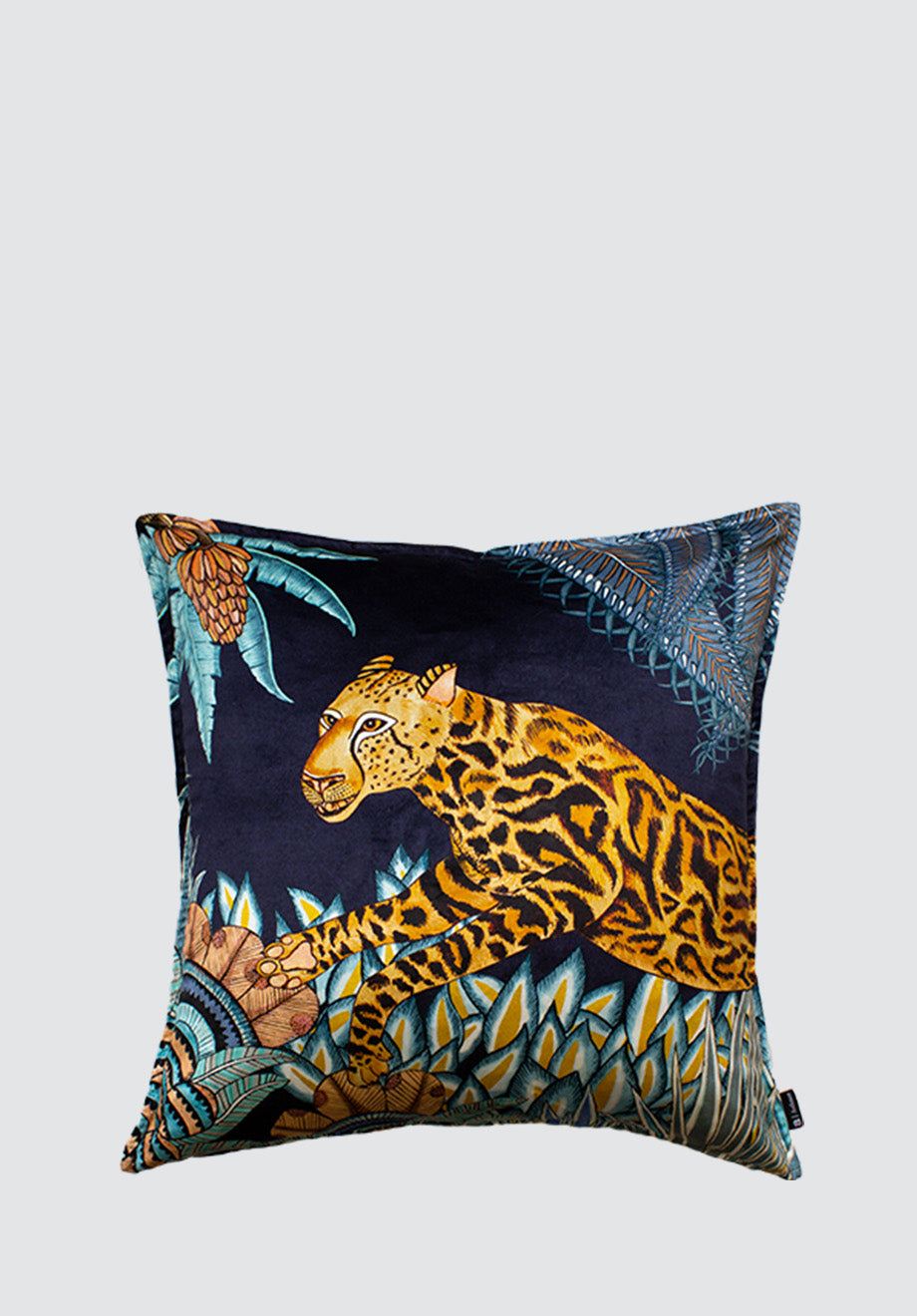 Cheetah Kings Forest | Tanzanite Velvet Cushion Cover