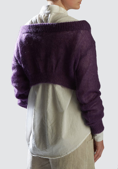 Hand Knitted Cropped Jersey | Purple