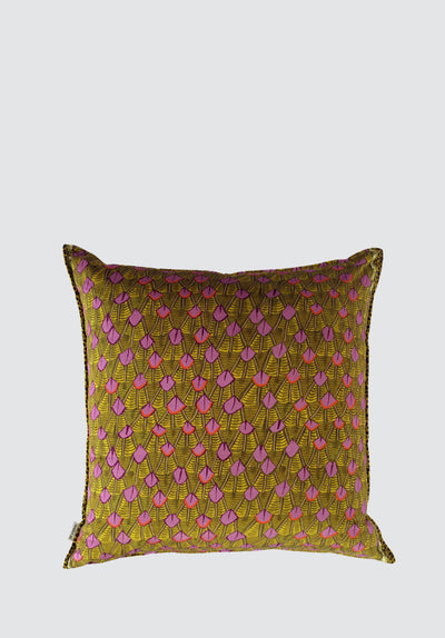 Feather | Chartreuse Velvet Cushion Cover