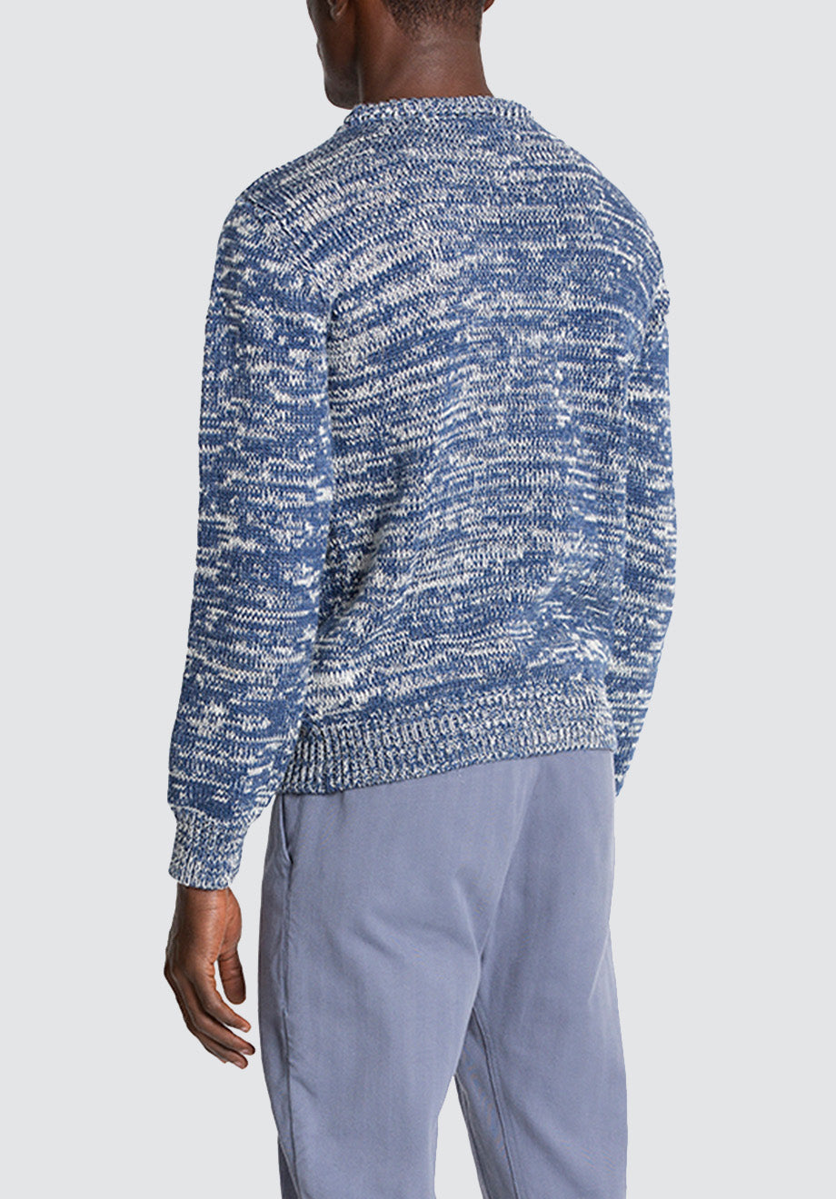1Kg Wool & Linen Sweater | Estate Blue & Ecru