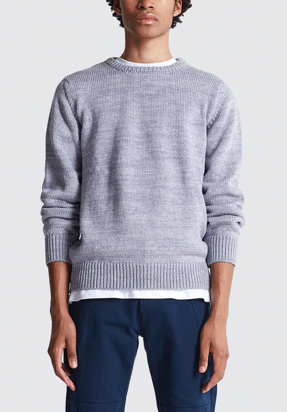 1Kg Wool, Linen & Mohair Sweater | Gull & Ecru