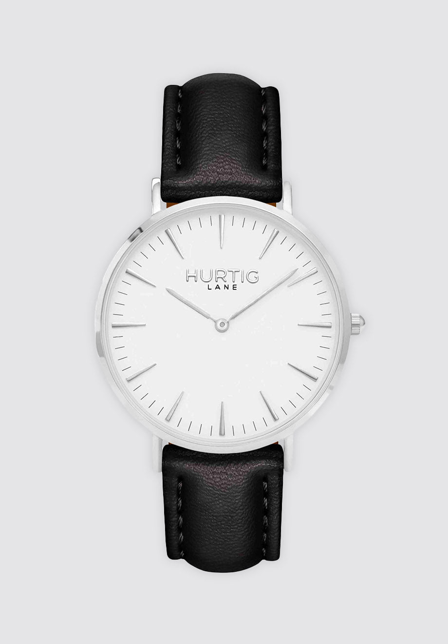 Mykonos Vegan Leather Watch Silver | White & Black