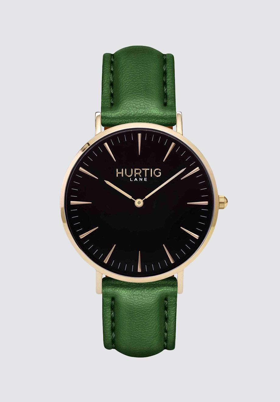 Mykonos Vegan Leather Watch Gold | Black & Green