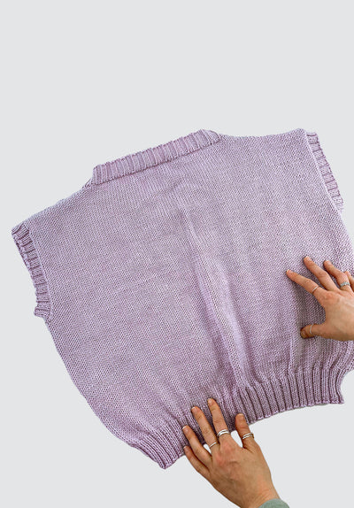 Throw Over Cable Vest | Lilac