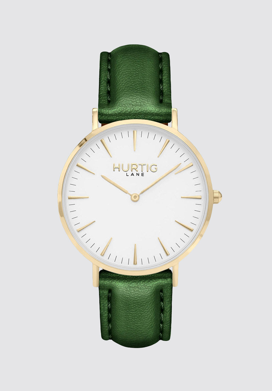 Mykonos Vegan Leather Watch Gold | White & Green