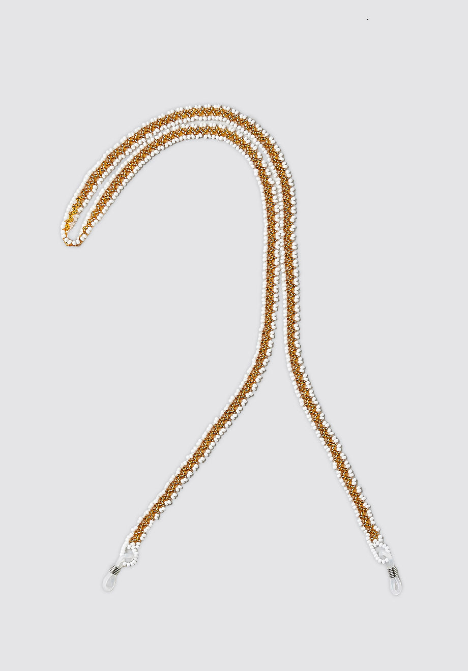 Beaded Sunglass Strap | Mathe's Stitch White & Gold